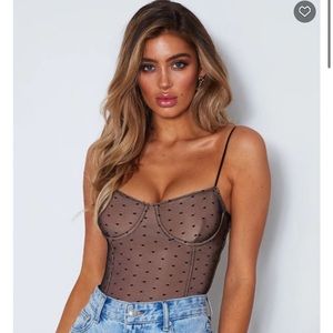 White fox body suit size small